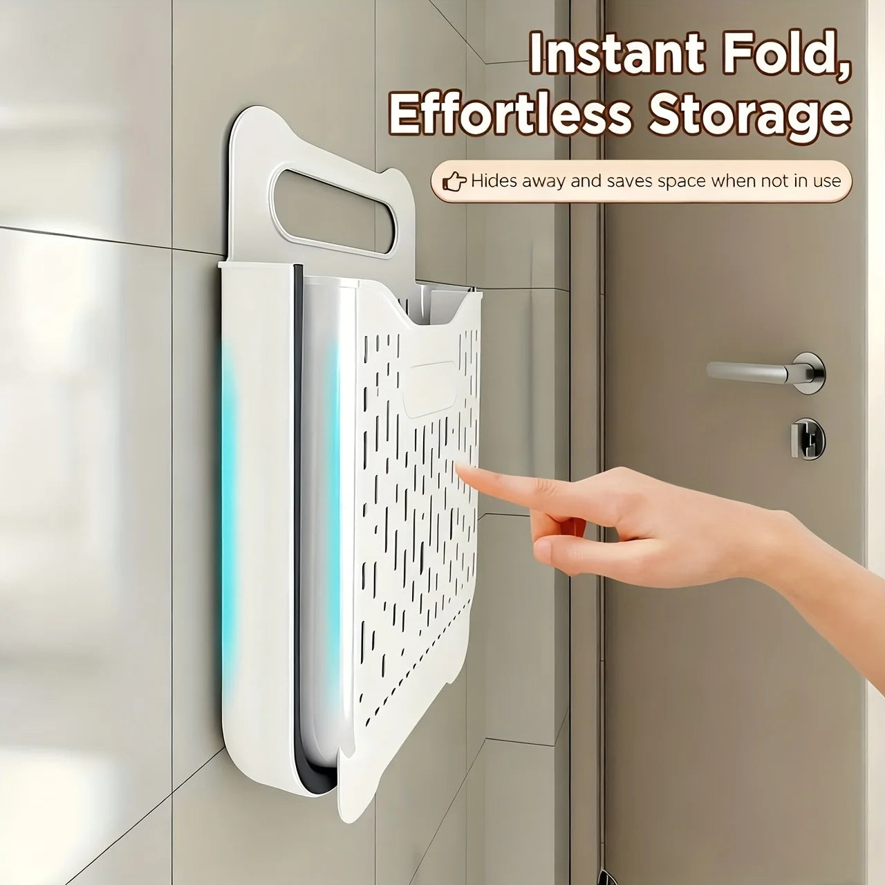 Wall-Mounted Collapsible Laundry Hamper | Space-Saving Basket