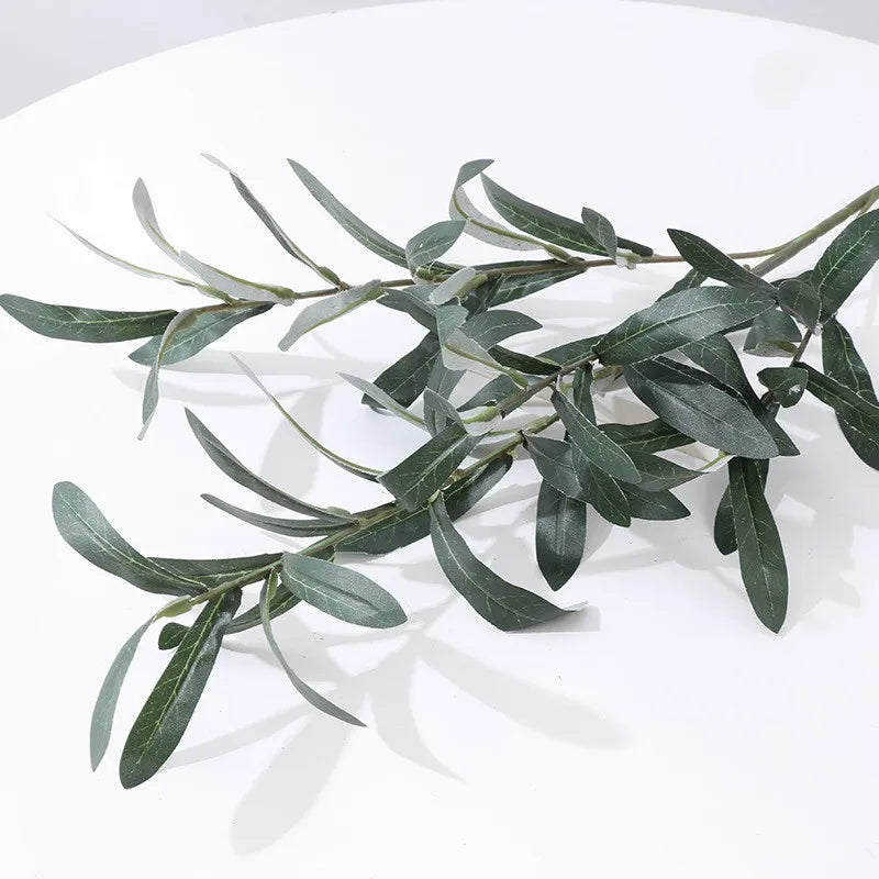 Artificial Olive Branch Fake Plant | Wedding & Home Decor Artificial Plant Branch Peaceful Pleasures Health and Wellness Green 1 1pc
