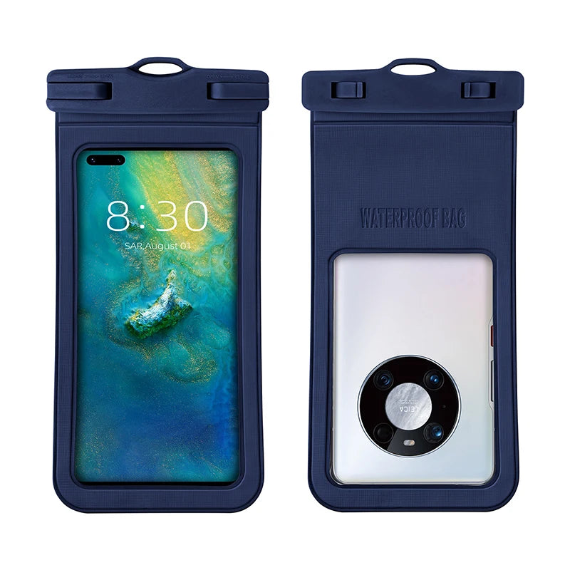 waterproof smartphone case phone armbands and pouches waterproof phone pouch for swimming bag phone diving case under water Peaceful Pleasures Health and Wellness Dark blue 7.2inch