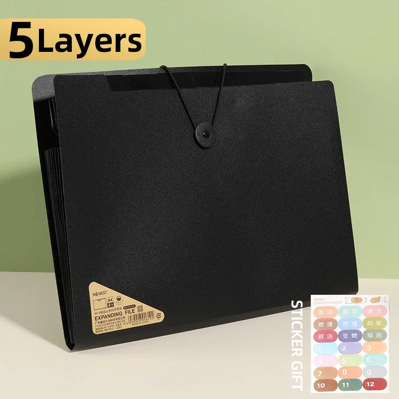 5-Layer A4 File Folder Storage Bag | Desk Organizer