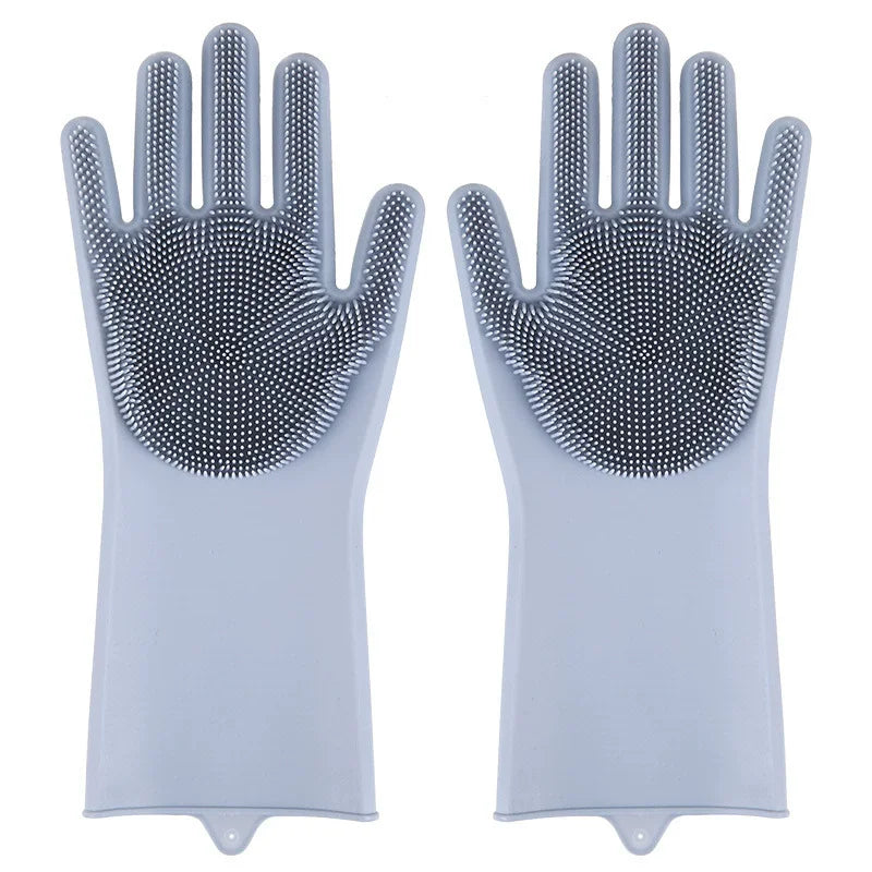 Magic Silicone Dishwashing Gloves | Kitchen Scrubber Gloves