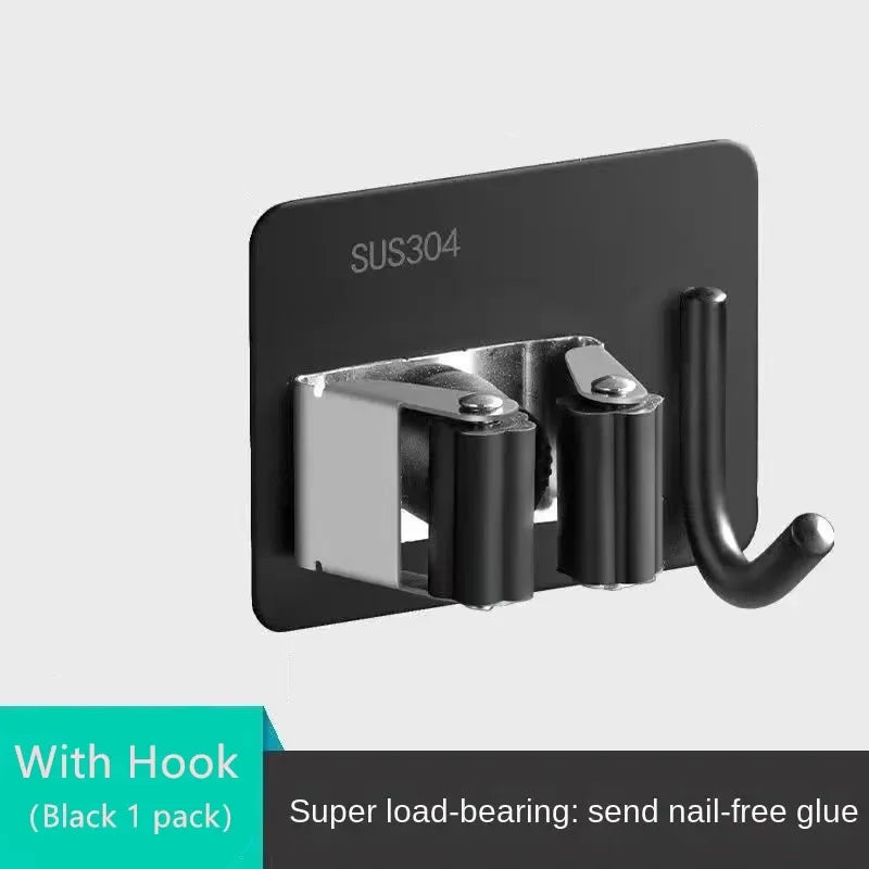 304 Stainless Steel Wall Mount Mop & Broom Holder Hook