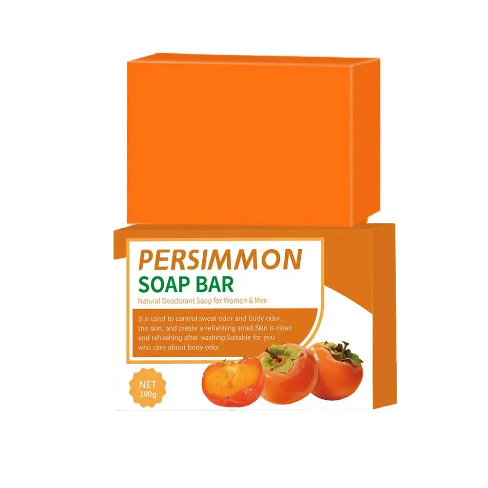 Hand Made persimmon soap bar Body Cleaning Lightening Dark Underarm Leg Body Cleansers Brightening Face Soap Tender Skin Care Peaceful Pleasures Health and Wellness 1pcs