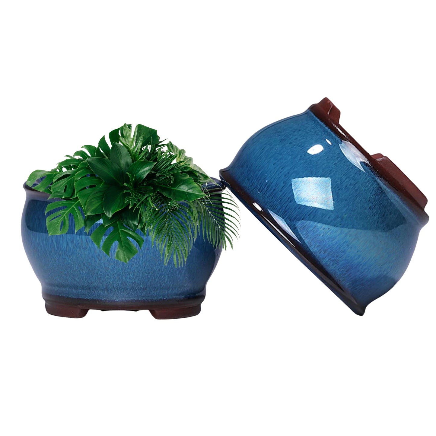 Ceramic Garden Planter Pots Ceramic Plant Pots with Drainage Holes for Indoor Flowers Cactus Herbs Aloes Peaceful Pleasures Health and Wellness A