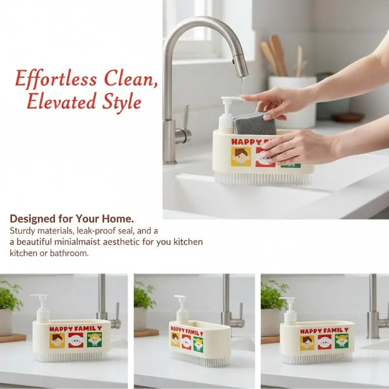 2-in-1 Dish Soap Dispenser with Sponge Holder | Kitchen Sink