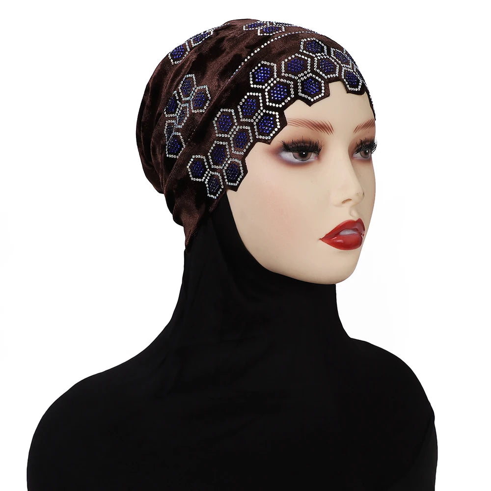 Rhinestone Headband Hijab Instant Turban Scarf | 12 Colors