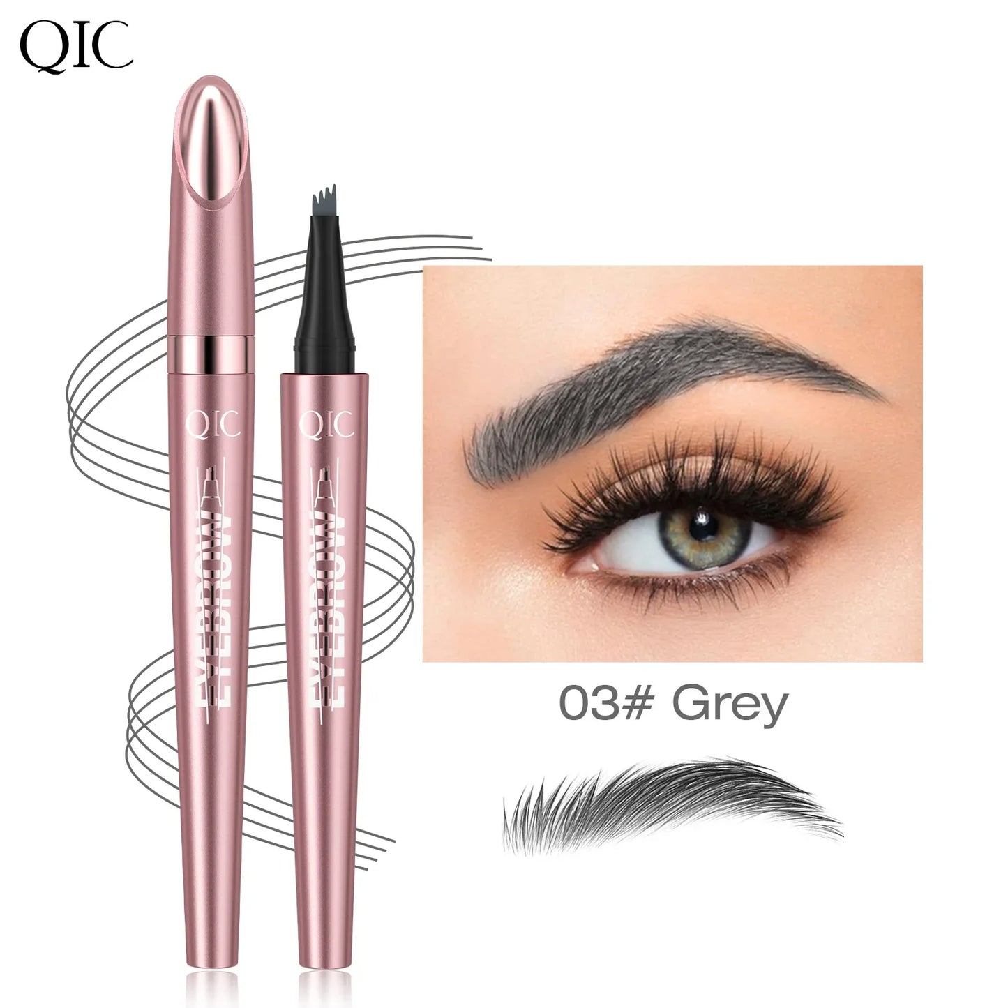 QIC 4-Fork Tip 3D Microblading Eyebrow Pencil – Waterproof