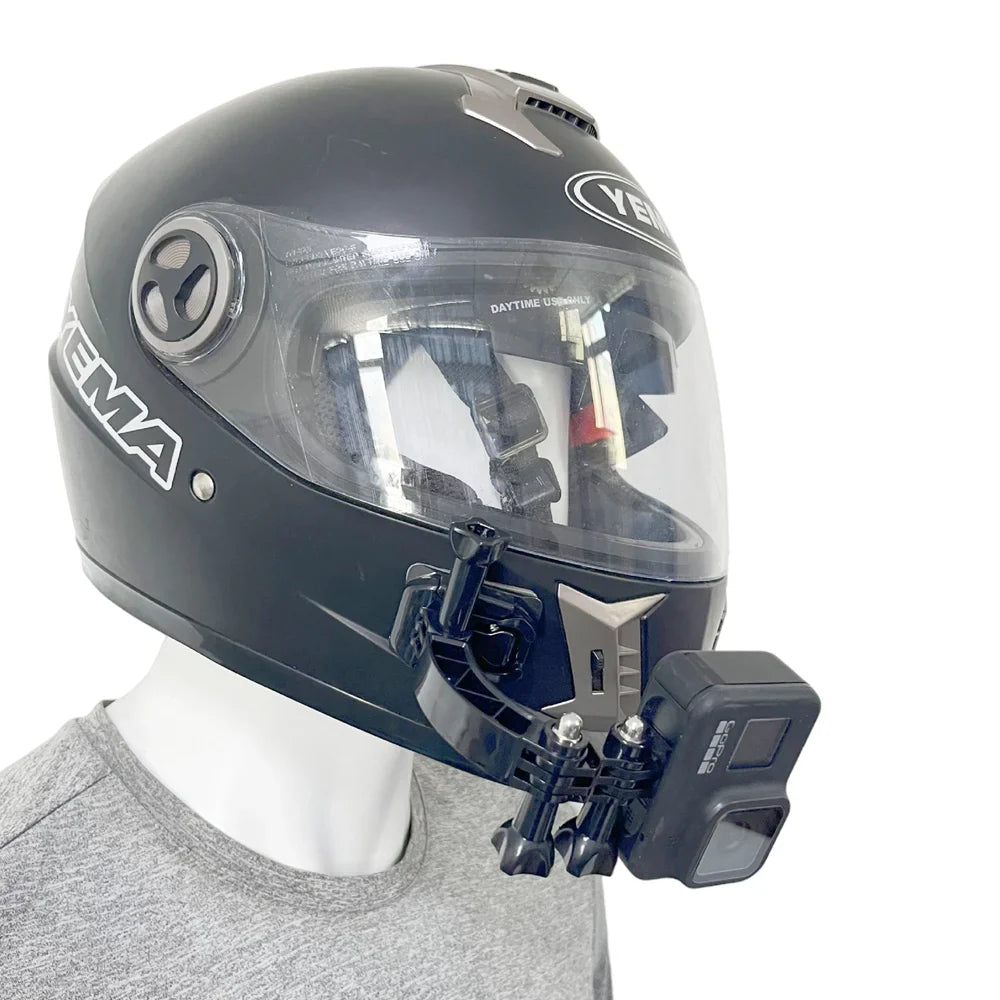 Helmet 3-Way Curved Arm Mount for GoPro, DJI & Action Cams