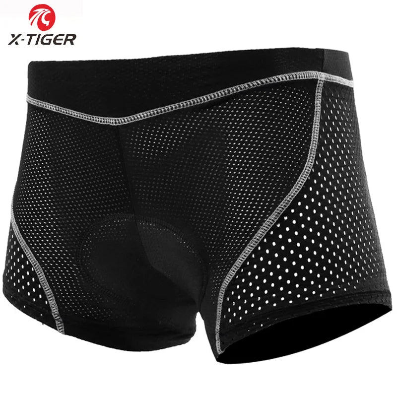 X-TIGER Men's 5D Gel Padded MTB Cycling Boxer Shorts