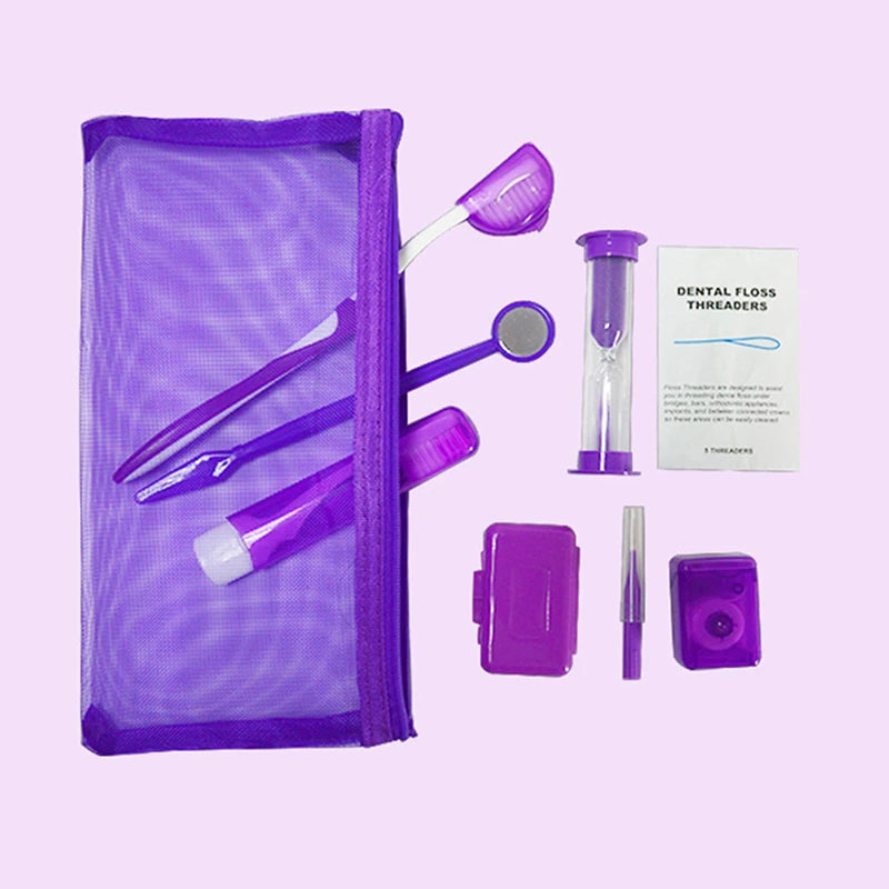 8-Piece Orthodontic Oral Care Kit | Interdental Brush & Floss Set