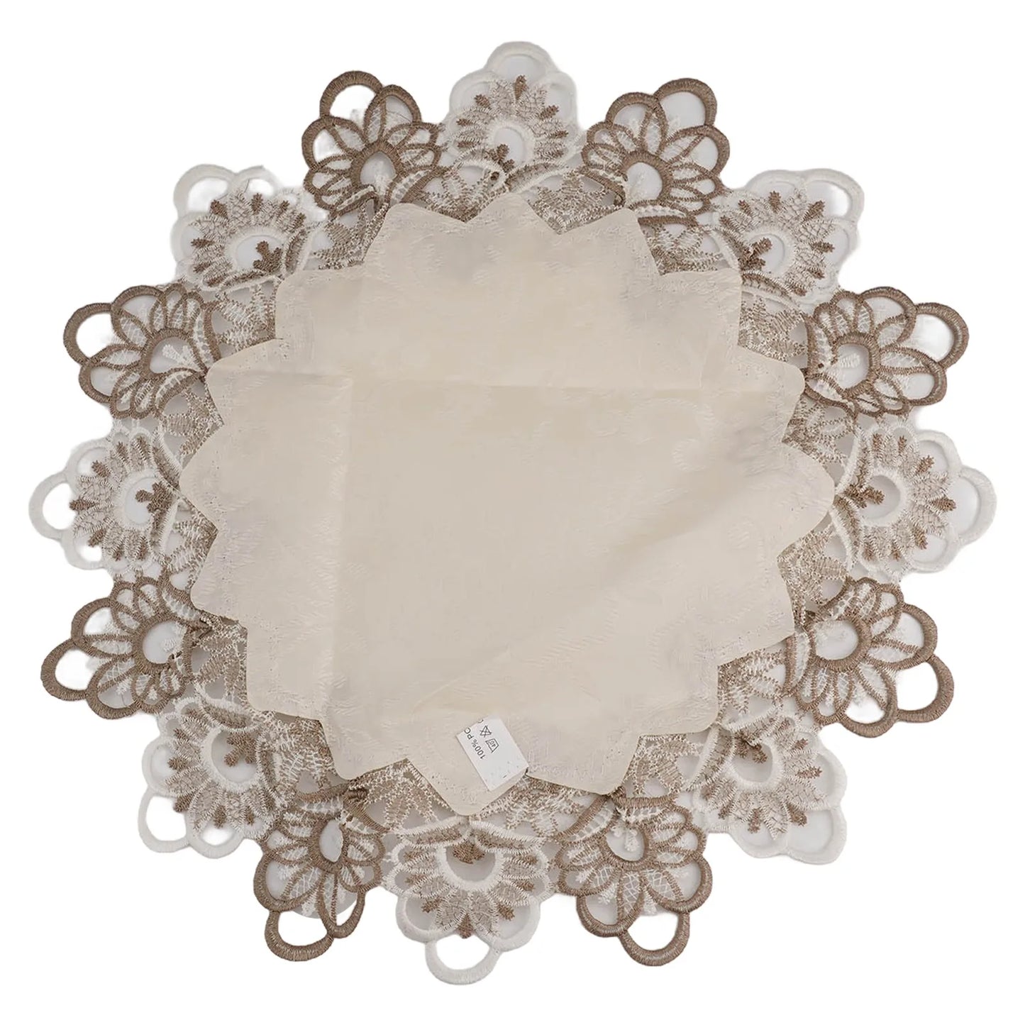 Round Tablecloth Lace Floral Table Cover Dustproof Home Festival