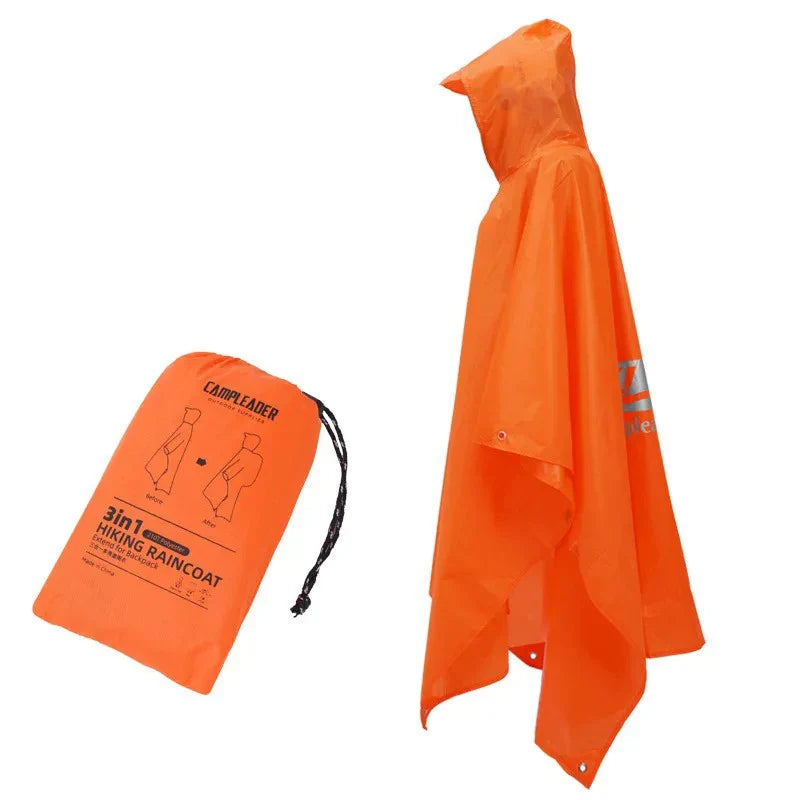 3-in-1 Waterproof Rain Poncho – Raincoat, Cover & Tent