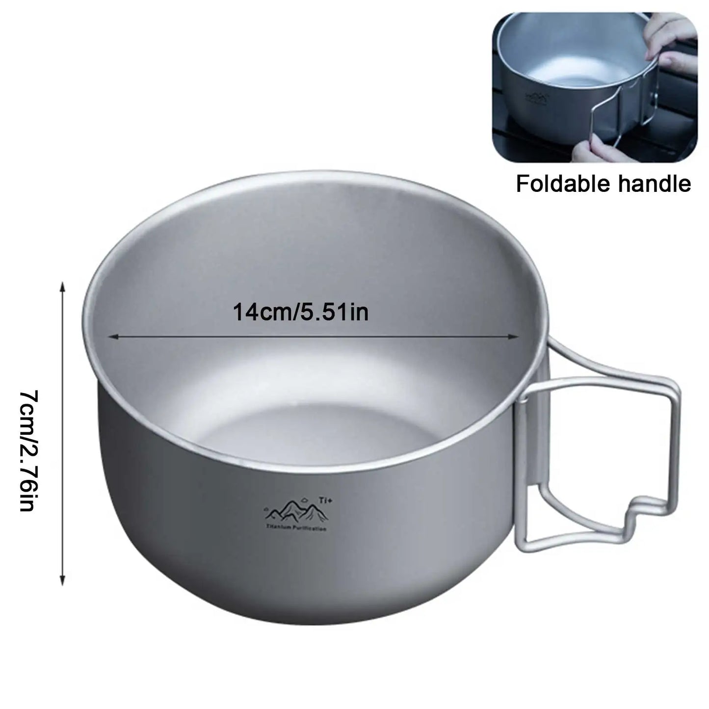 Titanium Foldable Camping Pot – Lightweight Collapsible Cookware