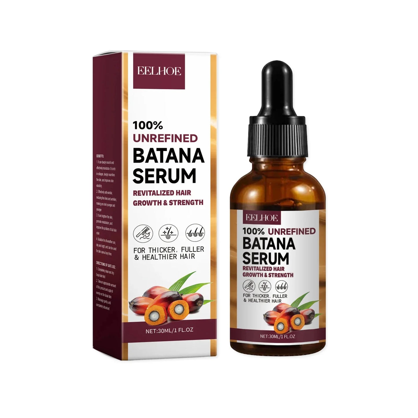 Batana Hair Growth Oil Conditioner Anti Hair Loss Products Fast Growing Hair Mask Nourishing Repair Roots Hair Care for women Peaceful Pleasures Health and Wellness 30ml Essential oil