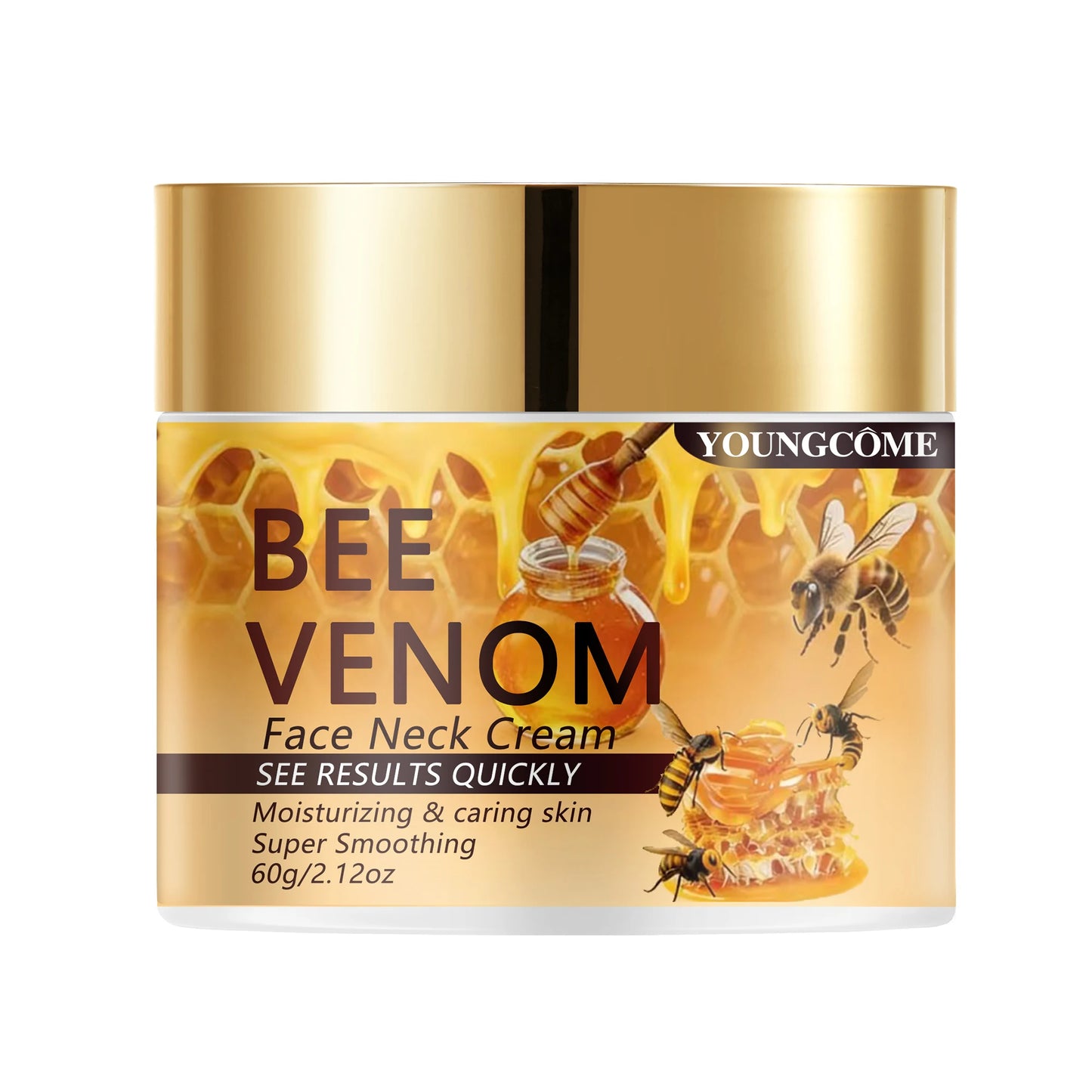 YOUNGCOME Bee Venom Face & Neck Cream: Fast-Absorbing Moisturizing Care for Super Smooth Skin 40/60ML Peaceful Pleasures Health and Wellness 60G