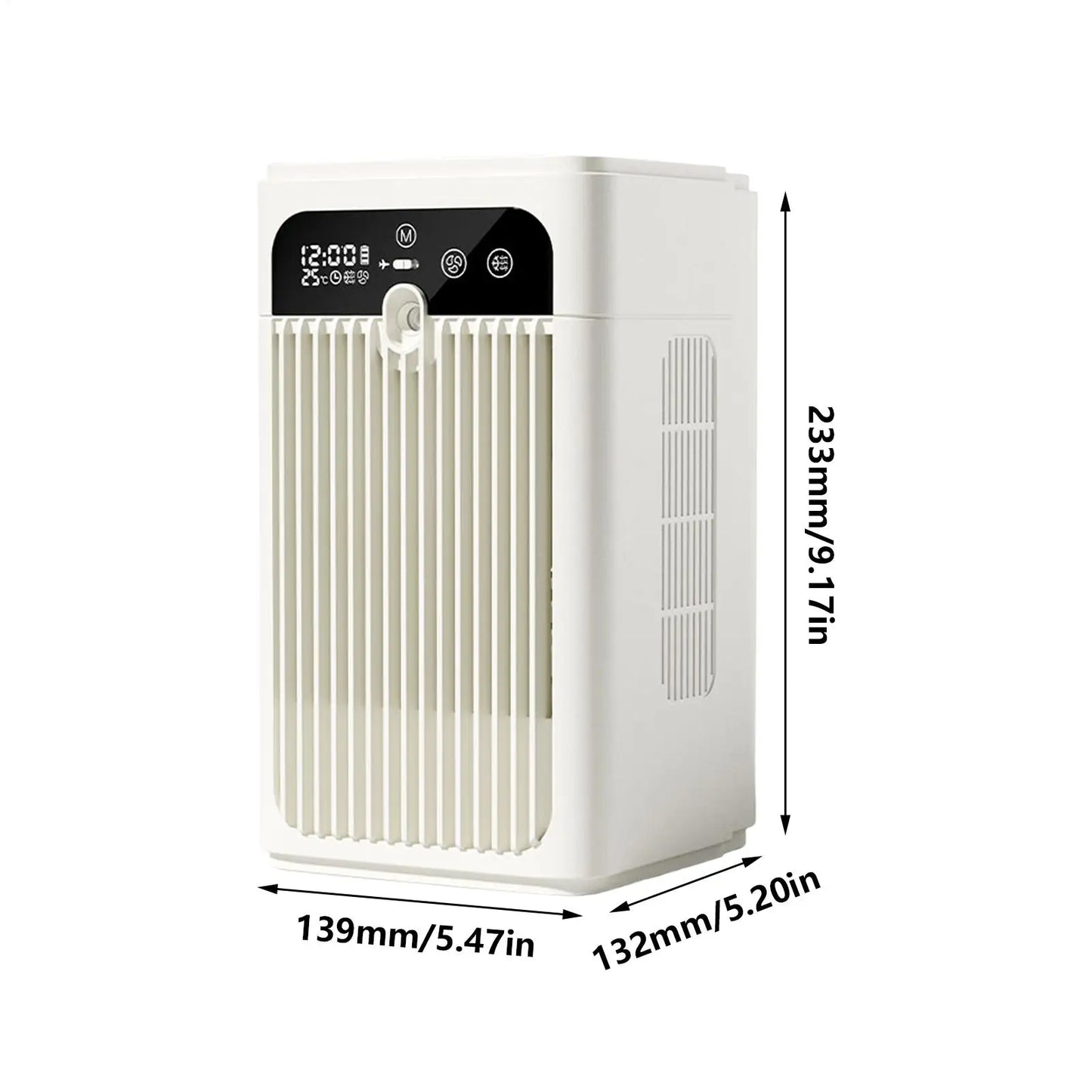 Misting Fan Rechargeable 2-Speed Time Display Quiet Cooling Portable Air Conditioners Desk Fan For Bedroom Living Room Kitchen Peaceful Pleasures Health and Wellness