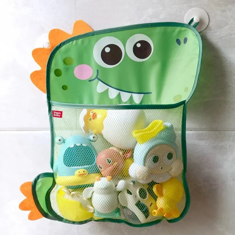 Dinosaur Baby Bath Toy Storage Bag – Mesh Hanging Organizer