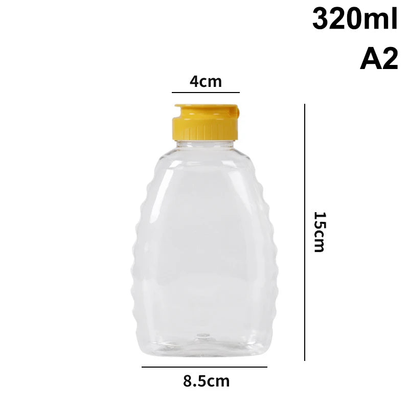 Reusable Clear Squeeze Honey Bottle with Lid | Plastic Dispenser