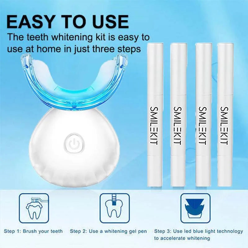 Rechargeable Whitening Kit Dental Instrument Set Teeth Whitening Gel Bleaching System Mouth Trays Peaceful Pleasures Health and Wellness
