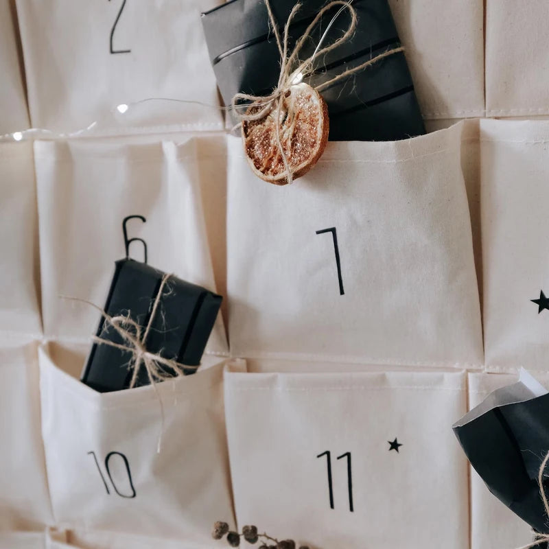 Personalized 24-Pocket Advent Calendar | Custom Name Christmas Advent Calendar Peaceful Pleasures Health and Wellness