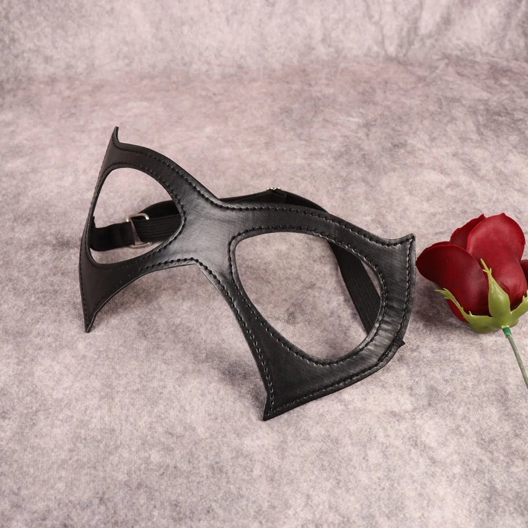 Black Gothic Harajuku Punk Sexy Cat PU Leather Eye Mask Masquerade