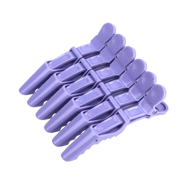 1/6pcs Black Alligator Hair Clips - Salon-Grade Non-Slip Grip, Wide Teeth & Double-Hinged for Hair Styling Clip Supplies Peaceful Pleasures Health and Wellness PURPLE