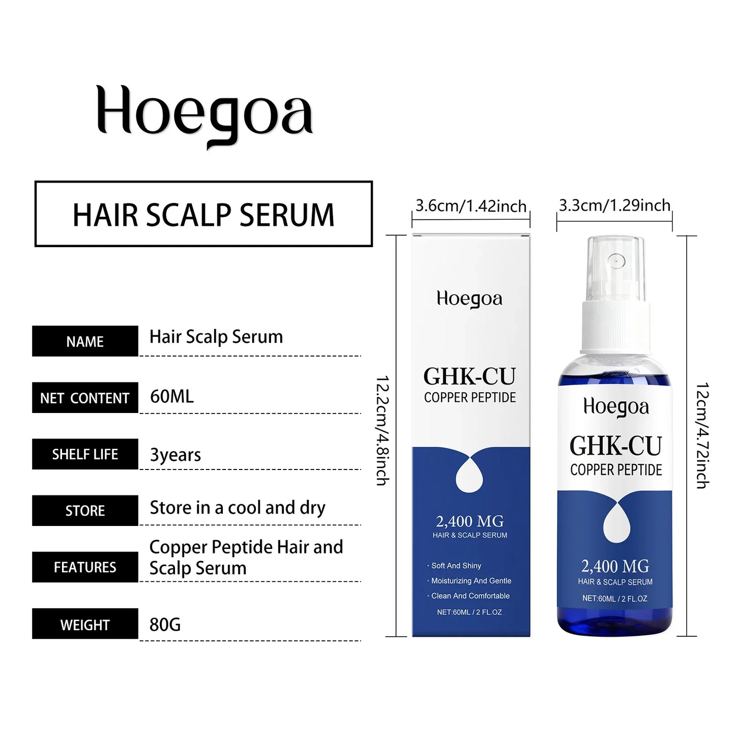 Copper Peptide GHK-Cu Hair & Scalp Serum Spray 60ml