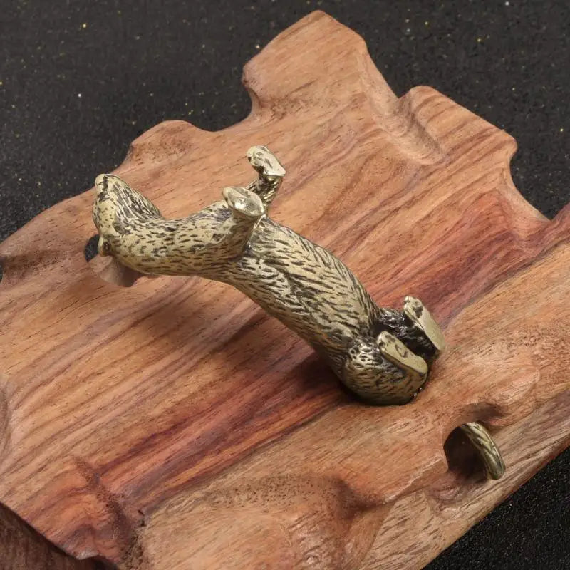 Otter Antique Bronze Statue | Solid Copper Figurine Desk Decor