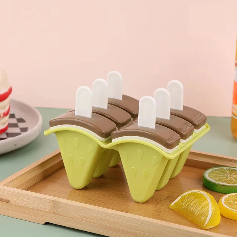 4-Grid Fruit Shaped Popsicle Molds with Lids | BPA-Free 4pcs