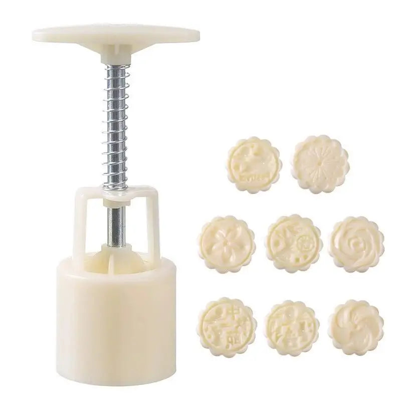 Mooncake Mold Set – 4 or 8 Stamp Hand-Press DIY Moon Cake