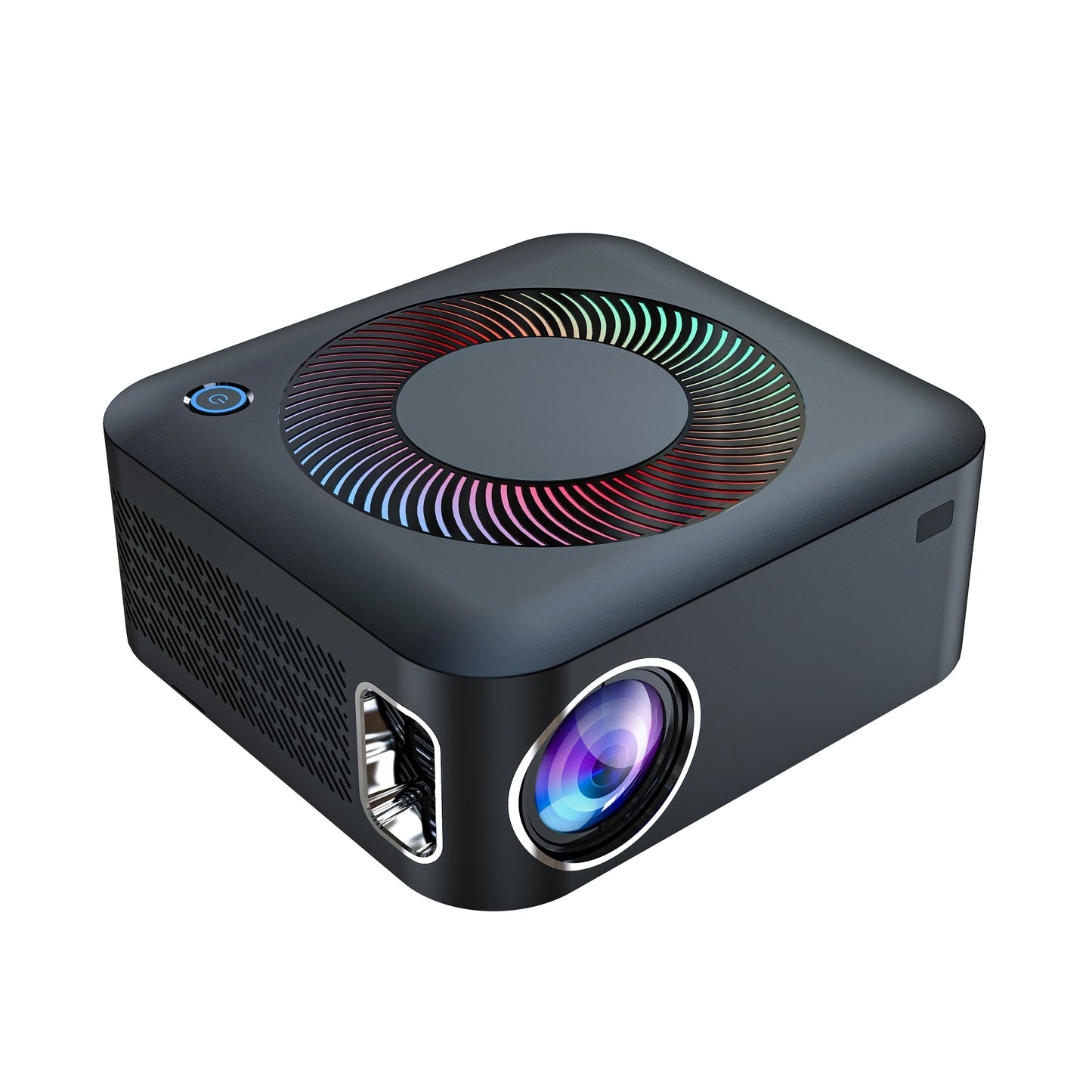 Home Cinema Portable Projector Support 4K Portable Projector HD Manual Focus Keystone Correction BT5.0 WIFI Movie Home Cinema Peaceful Pleasures Health and Wellness Black US Plug