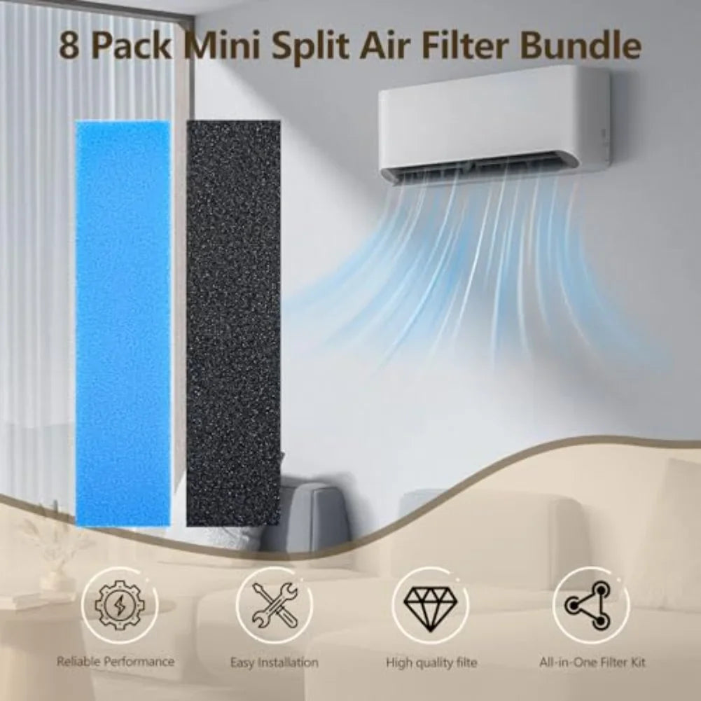 8-Pack Replacement Filters for Mitsubishi MAC-2300FT-E AC Units