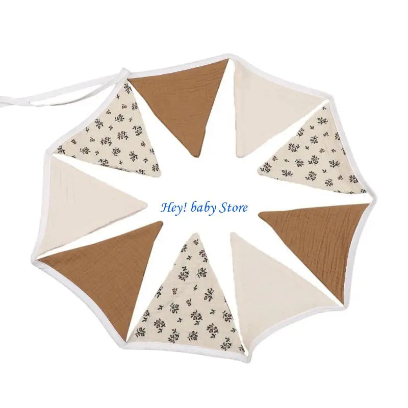 Cotton Triangle Bunting Banner – Baby Shower & Nursery Decor