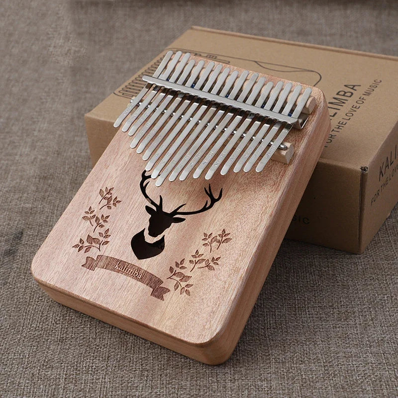 Kalimba 17 Keys Thumb Piano Wood Mahogany Mbira Body Afircan Sanza