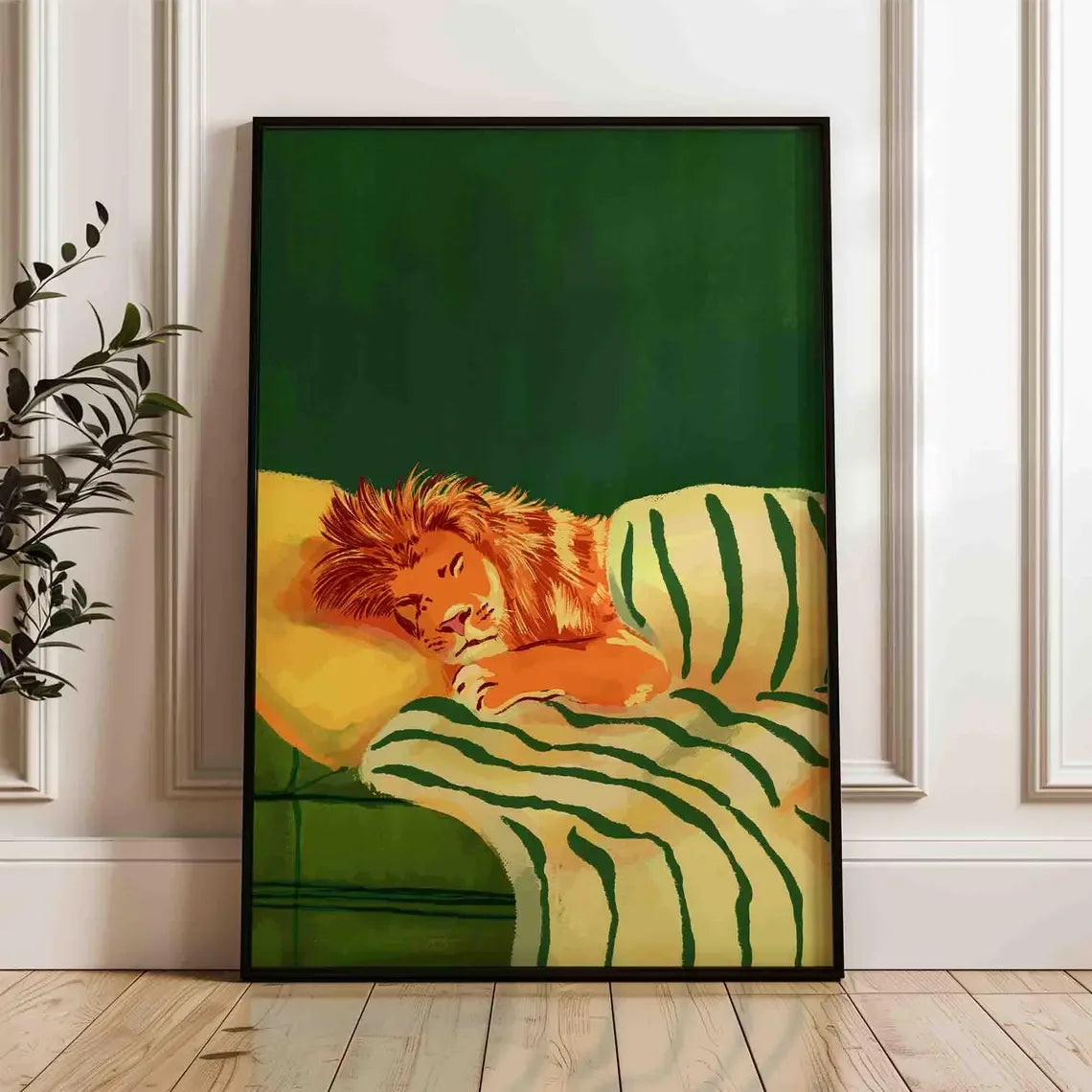 Emerald Green Tiger Canvas Wall Art | Modern Animal Print
