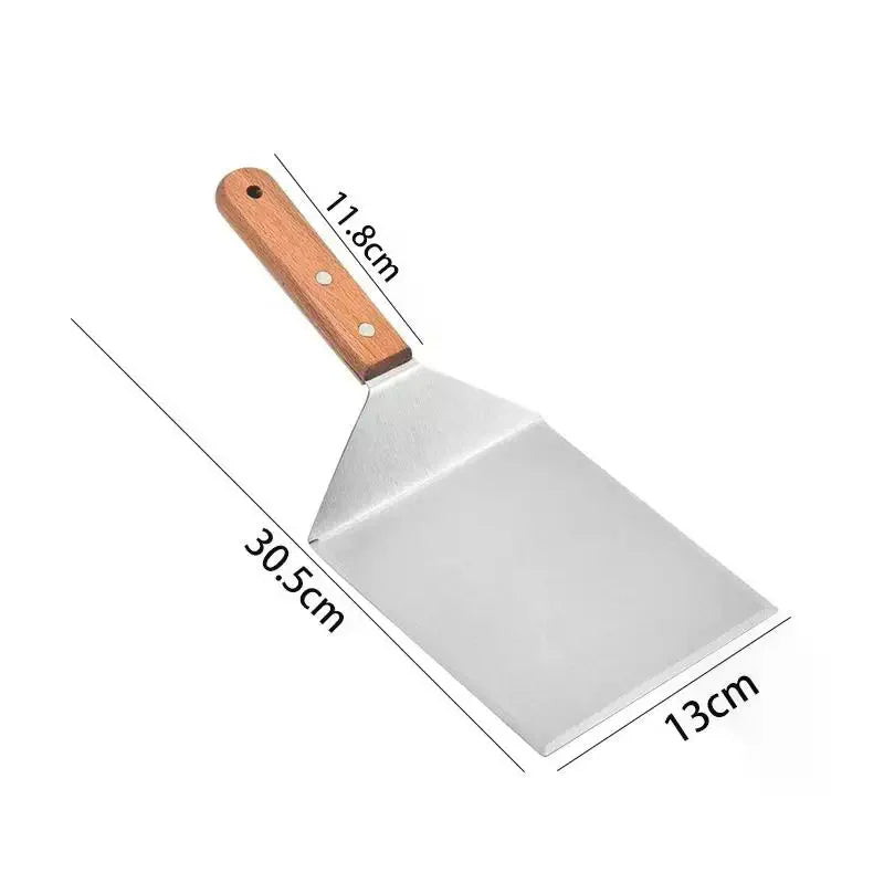 Stainless Steel Spatula Wood Handle – Non-Stick Kitchen Tool Kitchen Spatula Peaceful Pleasures Health and Wellness