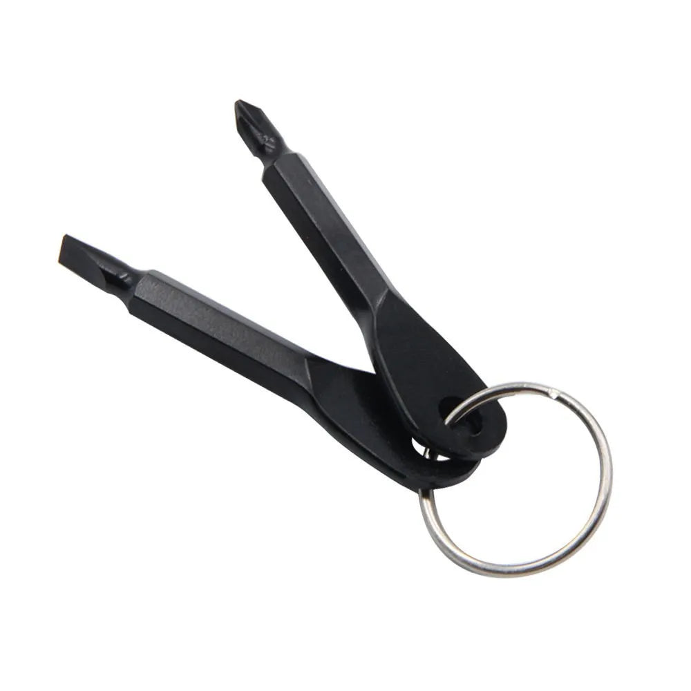 Portable EDC Multifunctional Screwdriver Set Pocket Hand Tool EDC Multifunction Phillips Screwdrivers Repair Install Keyring Peaceful Pleasures Health and Wellness black