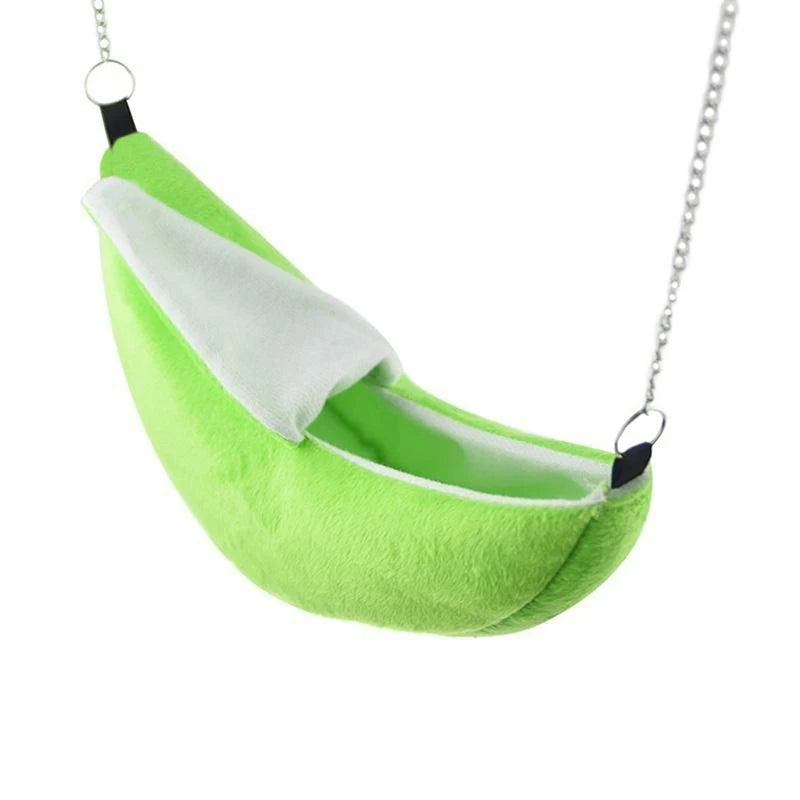 Hamster Cotton Nest Banana Shape House Hammock Bunk Bed House Toys Cage For Sugar Glider Hamster Small Animal Bird Pet Supplies Peaceful Pleasures Health and Wellness Green