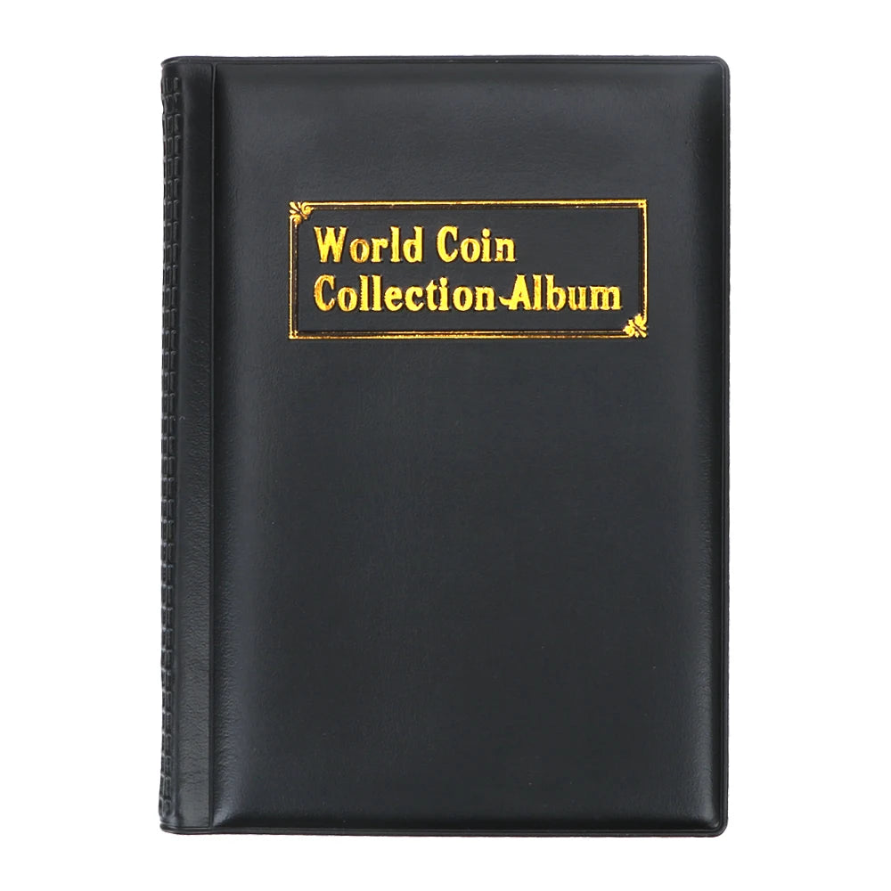 120 pieces Coins Album Multi-kinetic PVC Banknotes Coin Collection Book For Collectors Badge Collect Accessories Peaceful Pleasures Health and Wellness Black