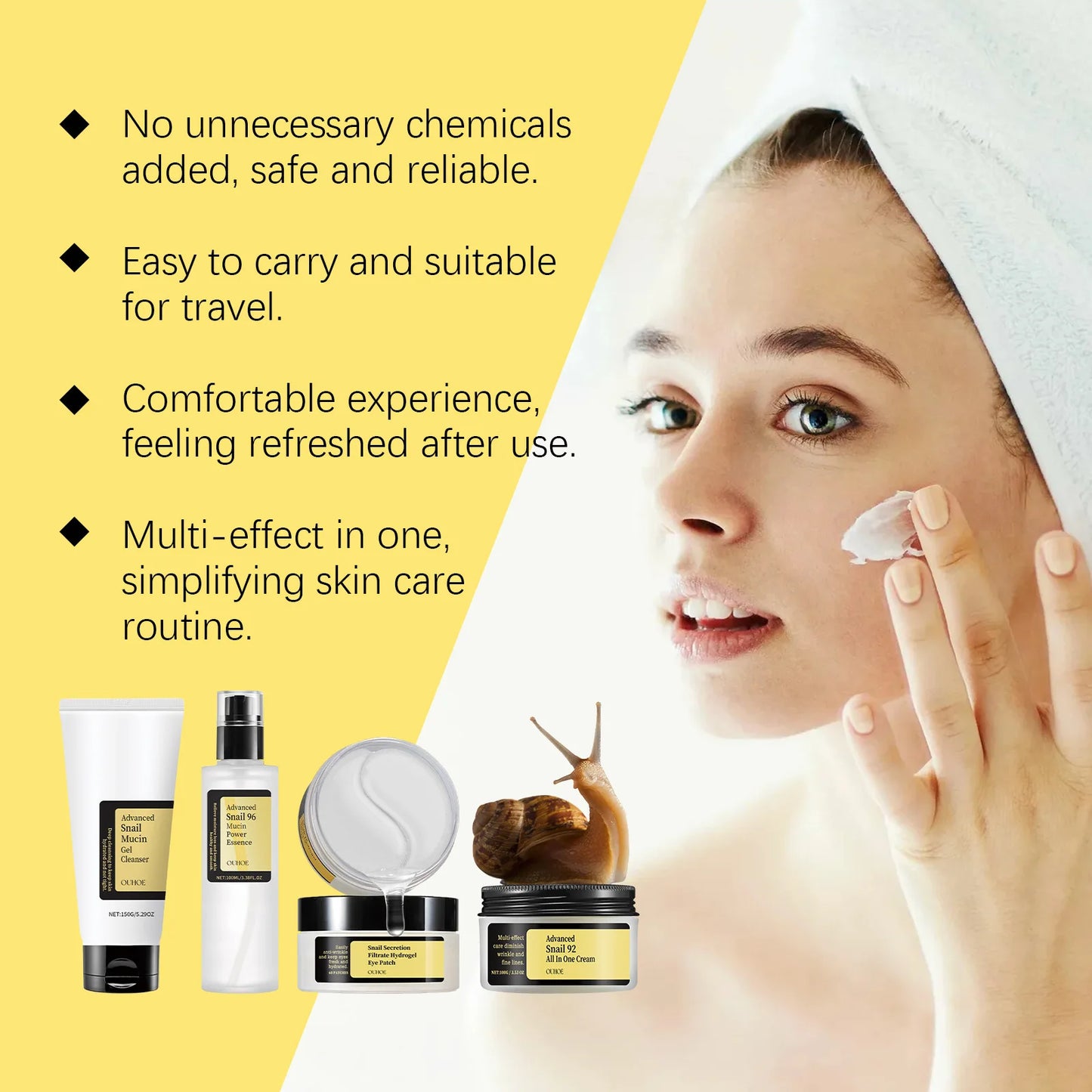 Snail Mucin 96% Skin Care Set – Hydrating & Brightening Kit