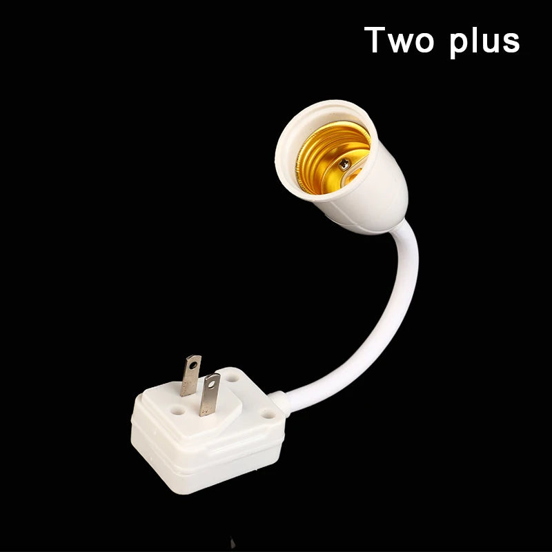 High Quality Household E27 Lamp Base Flexible Bend Wall Light Socket Adapter Plug Switch Lamp Bulb Extension Holder Peaceful Pleasures Health and Wellness Two plus