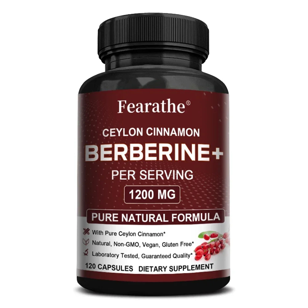Berberine with Ceylon Cinnamon Capsules - Supports Immune System, Antioxidant,Balance Liver Health Digestion Peaceful Pleasures Health and Wellness 120 count-1 bottle
