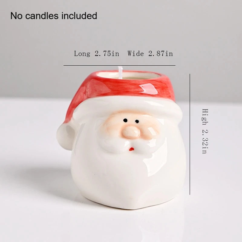 Household Creative American Style Personalized Santa Claus Candle Cup Empty Cup Ceramic Cup Gift Peaceful Pleasures Health and Wellness red No candles