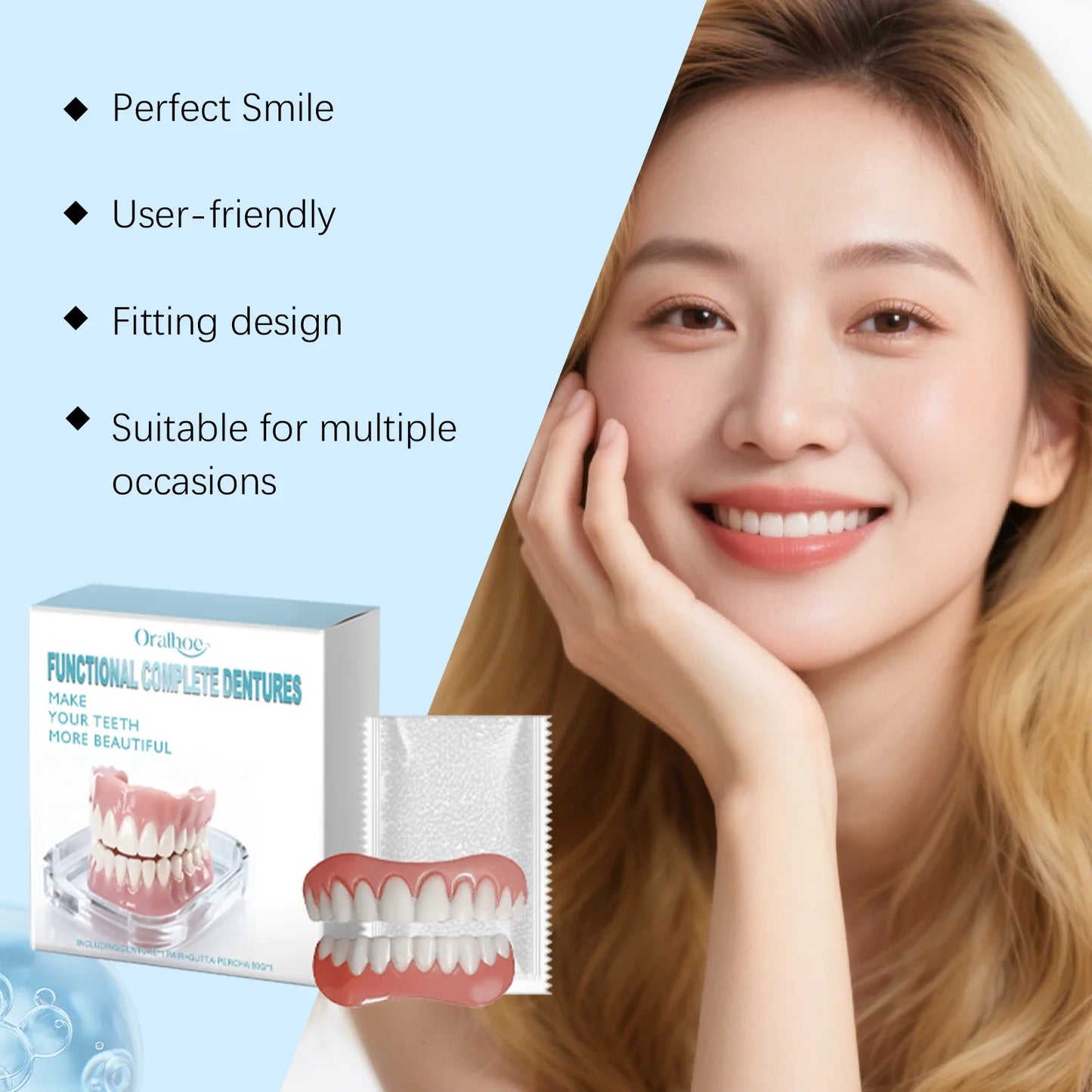 Temporary Dentures Kit – Whitening Simulation Braces Upper & Lower