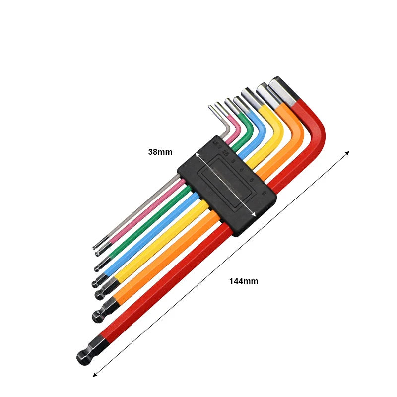 7-Piece Folding Allen Wrench Set 1.5–10mm Hex Screwdriver Kit