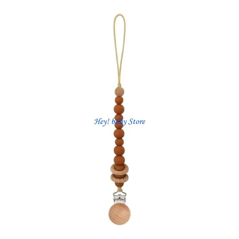 Handmade Wooden Silicone Baby Pacifier Soother Chain | 0–12M