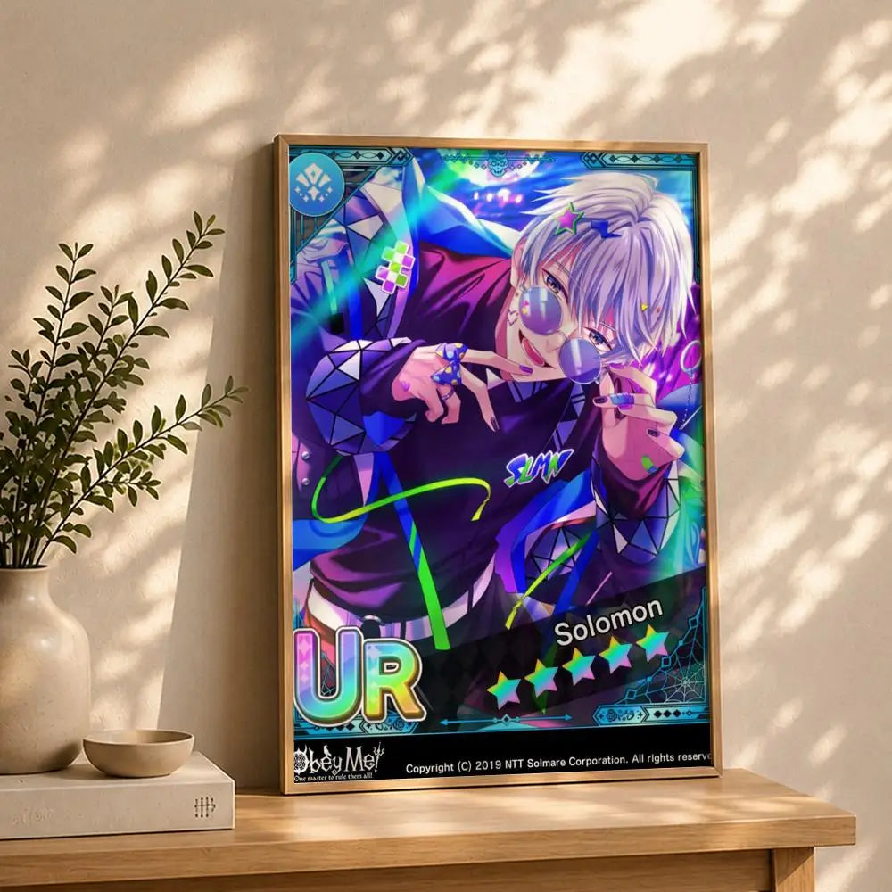 Game O-Obey Me!S Poster HD Self Adhesive Waterproof Wall Art Ideal for Home Office Dorm Bedroom Great Gift Peaceful Pleasures Health and Wellness