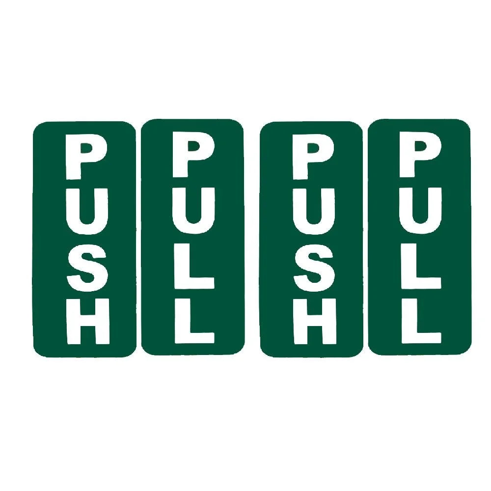 180mm x 90mm 4X Push And Pull Door Sign Or Sticker Self Adhesive Warning Sign Sticker Decal Peaceful Pleasures Health and Wellness