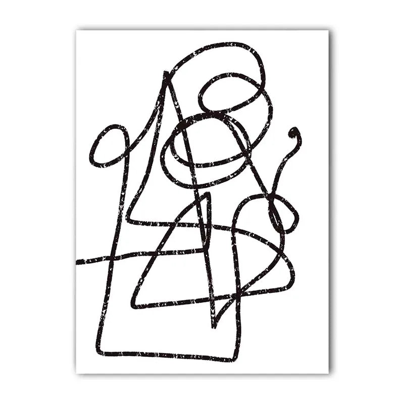 Nordic Abstract Black & White Canvas Wall Art | Minimalist Print Canvas Wall Art Print Peaceful Pleasures Health and Wellness 04 15x20cm No Frame China Mainland