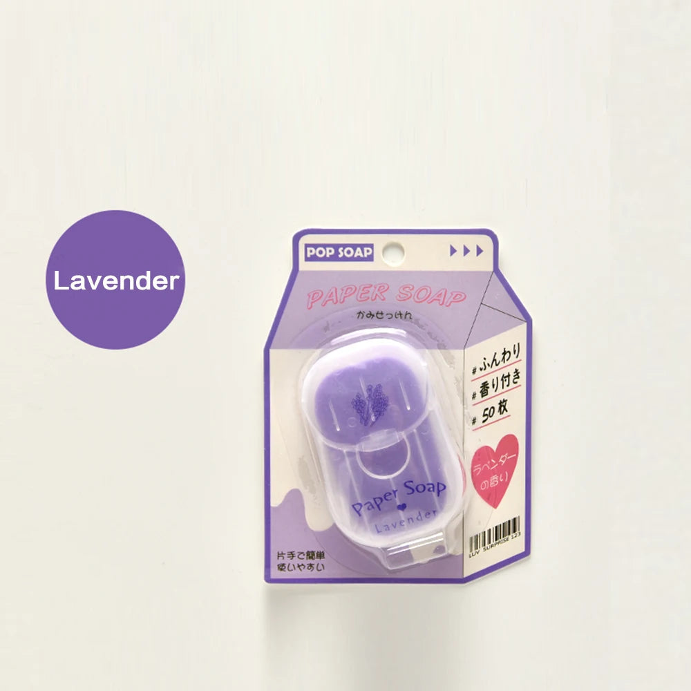 Portable Hand Soap Sheets for Travel | Dissolving Cleanser Wipes | Alcohol-Free | On-the-Go 50 sheets/box Peaceful Pleasures Health and Wellness Lavender